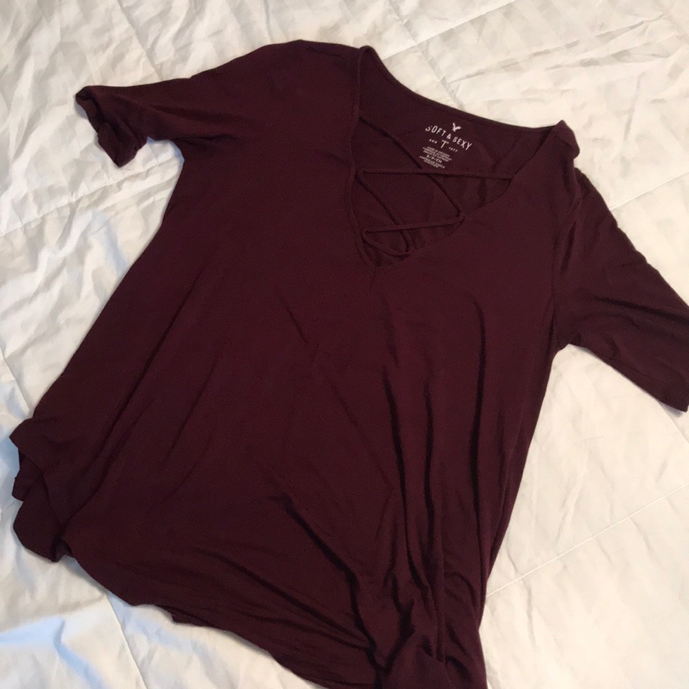 American Eagle Maroon Blouse